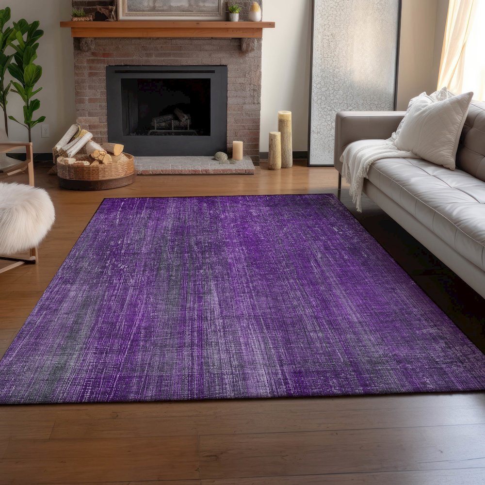 Premium Machine Washable Mayfield  Purple 3' x 5' Rug. Picture 6
