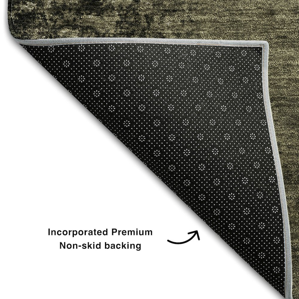Premium Machine Washable Mayfield  Gray 2'3" x 7'6" Runner Rug. Picture 2