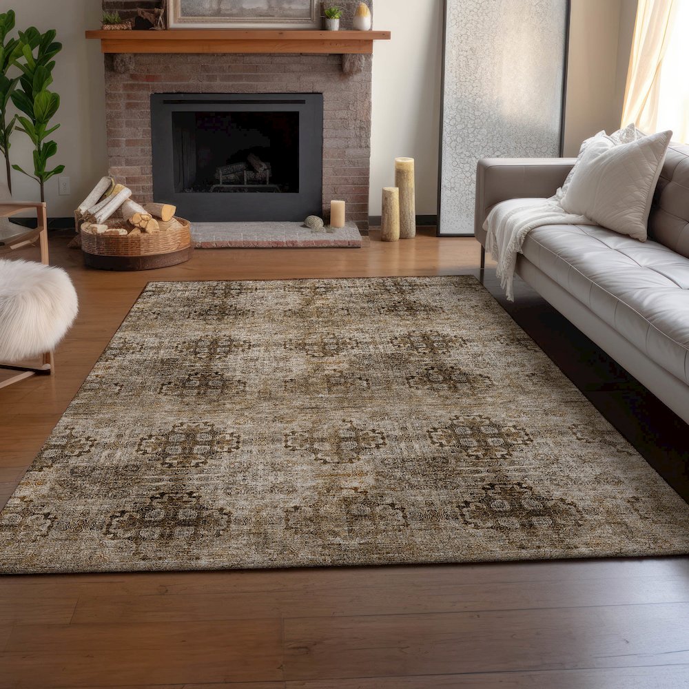 Premium Machine Washable Mayfield  Taupe 3' x 5' Rug. Picture 6