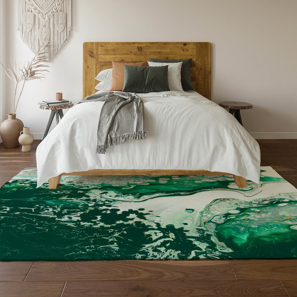 Premium Machine Washable Mayfield  Green 3' x 5' Rug. Picture 6