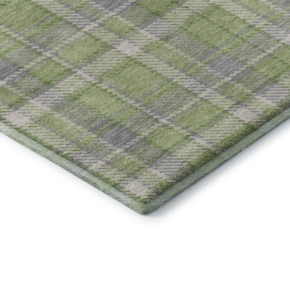 Premium Machine Washable Mayfield  Green 2'3" x 7'6" Runner Rug. Picture 3