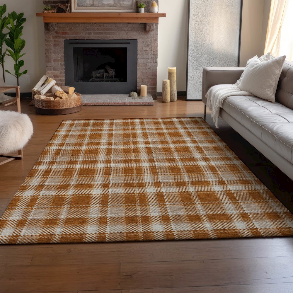 Premium Machine Washable Mayfield  Paprika 3' x 5' Rug. Picture 6