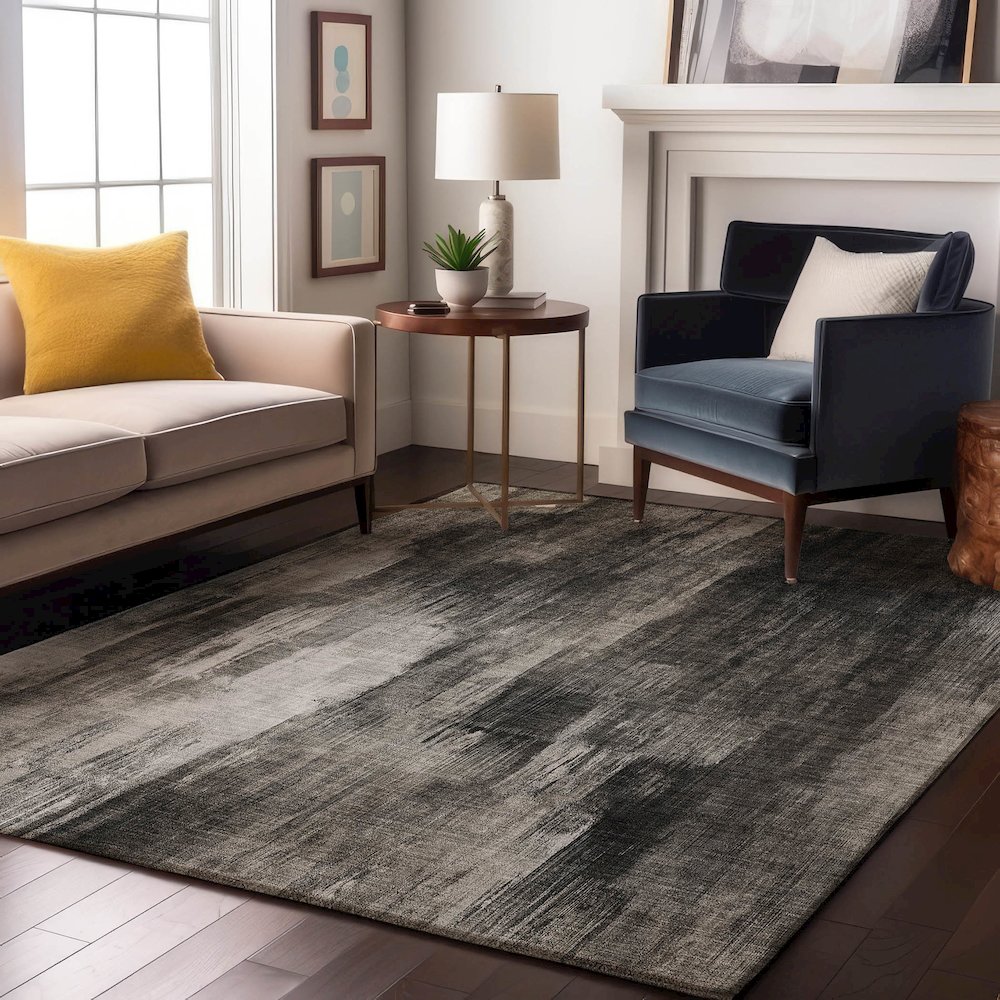 Premium Machine Washable Mayfield  Gray 3' x 5' Rug. Picture 5