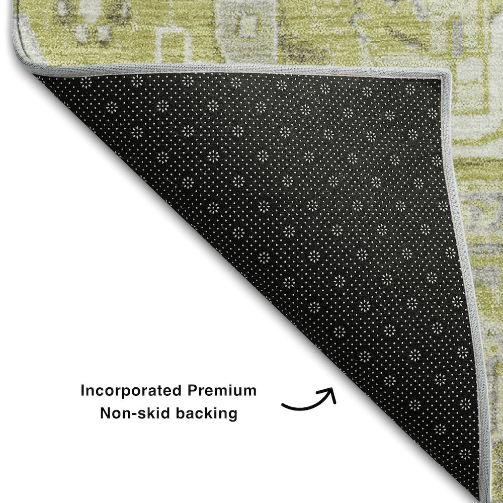 Premium Machine Washable Mayfield  Aloe 2'3" x 7'6" Runner Rug. Picture 2