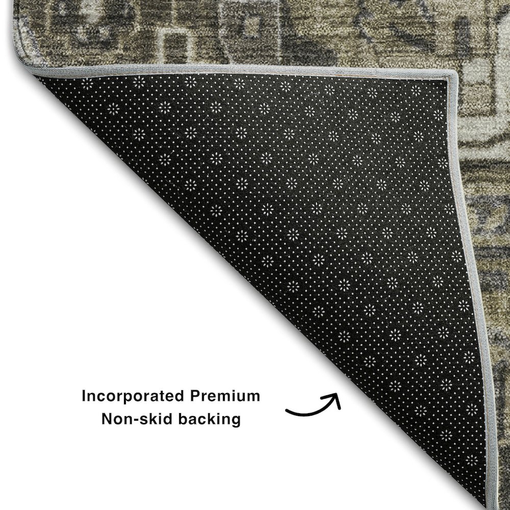 Premium Machine Washable Mayfield  Taupe 2'3" x 7'6" Runner Rug. Picture 2