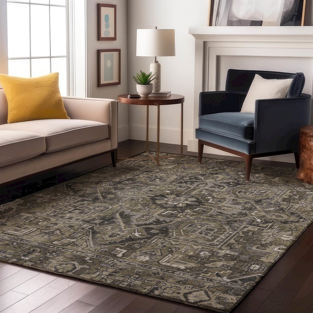 Premium Machine Washable Mayfield  Taupe 3' x 5' Rug. Picture 5
