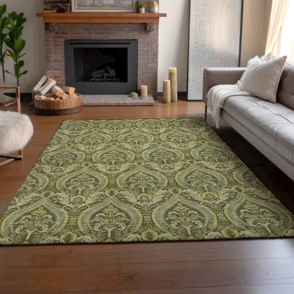 Premium Machine Washable Mayfield  Green 3' x 5' Rug. Picture 6