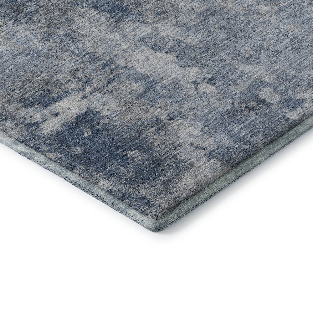 Premium Machine Washable Mayfield  Blue 2'3" x 7'6" Runner Rug. Picture 3