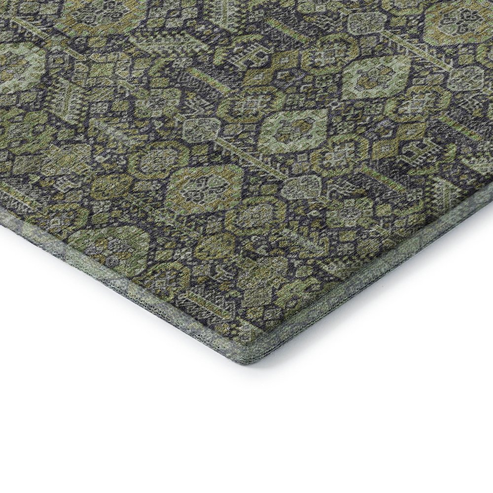 Premium Machine Washable Mayfield  Green 2'3" x 7'6" Runner Rug. Picture 3