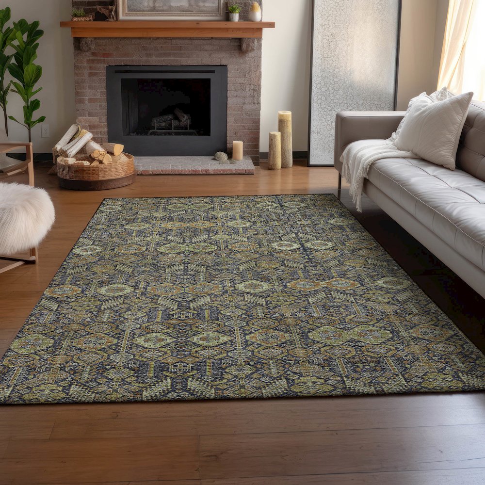 Premium Machine Washable Mayfield  Paprika 3' x 5' Rug. Picture 6
