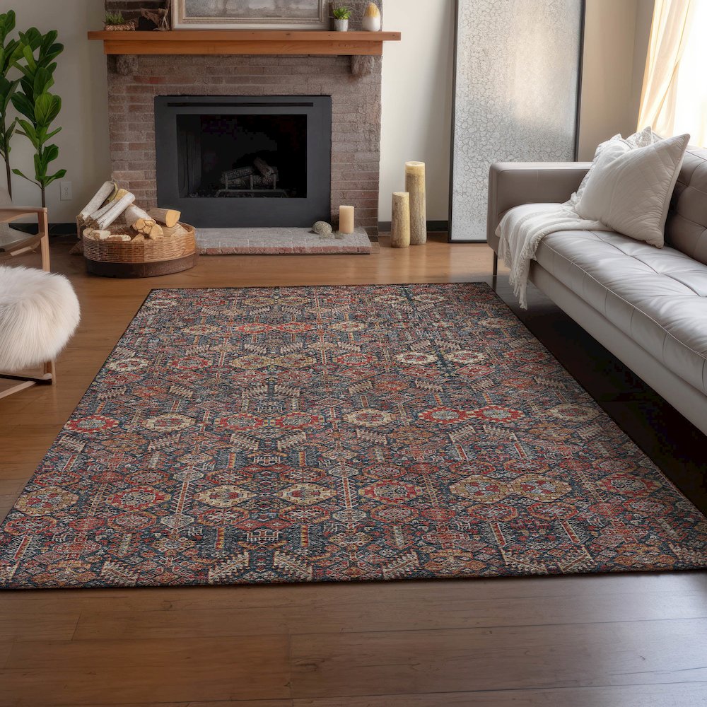 Premium Machine Washable Mayfield  Red 3' x 5' Rug. Picture 6