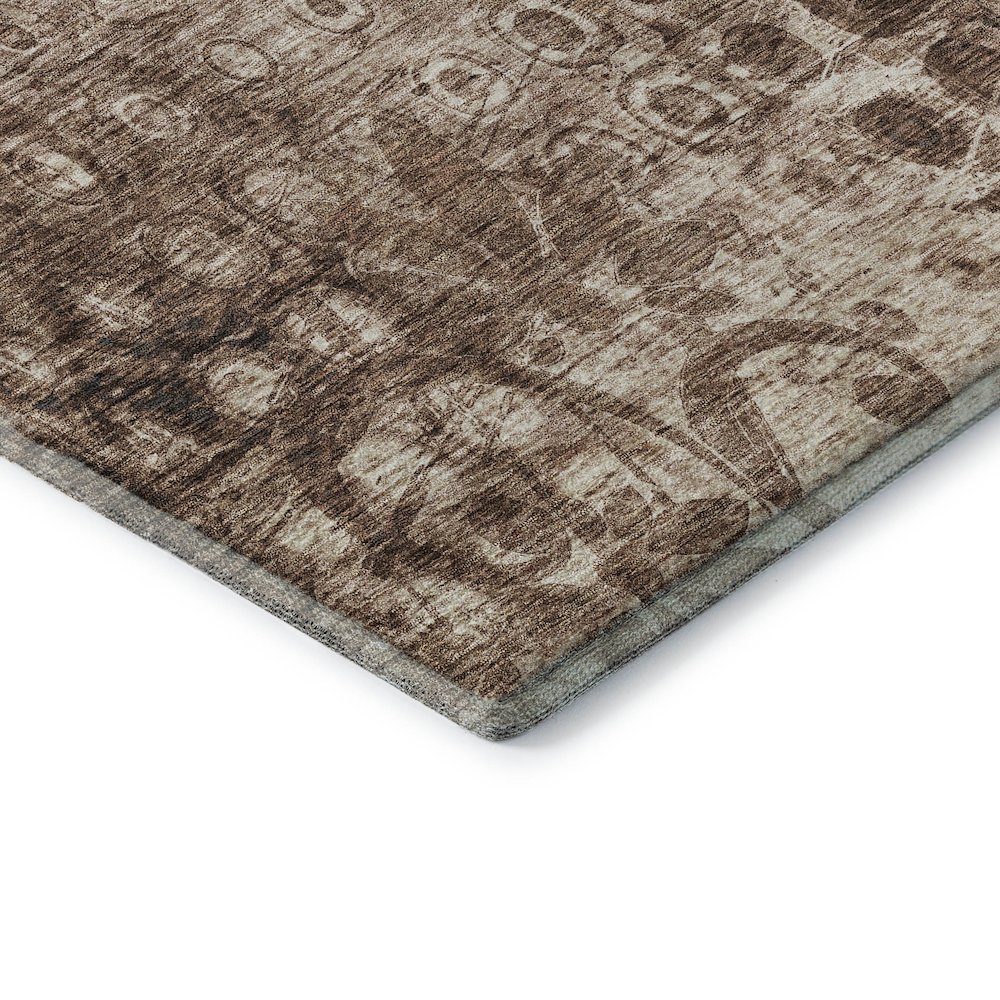 Premium Machine Washable Mayfield  Chocolate 2'3" x 7'6" Runner Rug. Picture 3