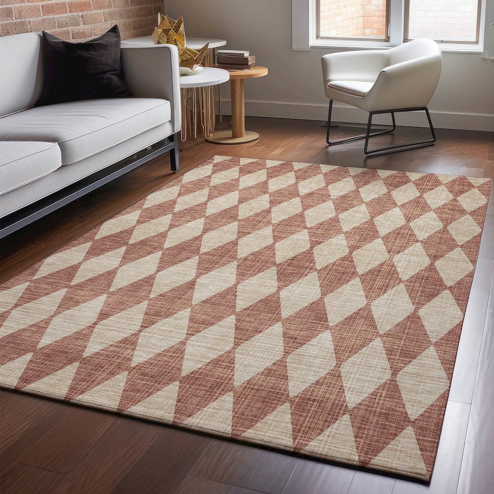 Premium Machine Washable Mayfield  Paprika 3' x 5' Rug. Picture 5