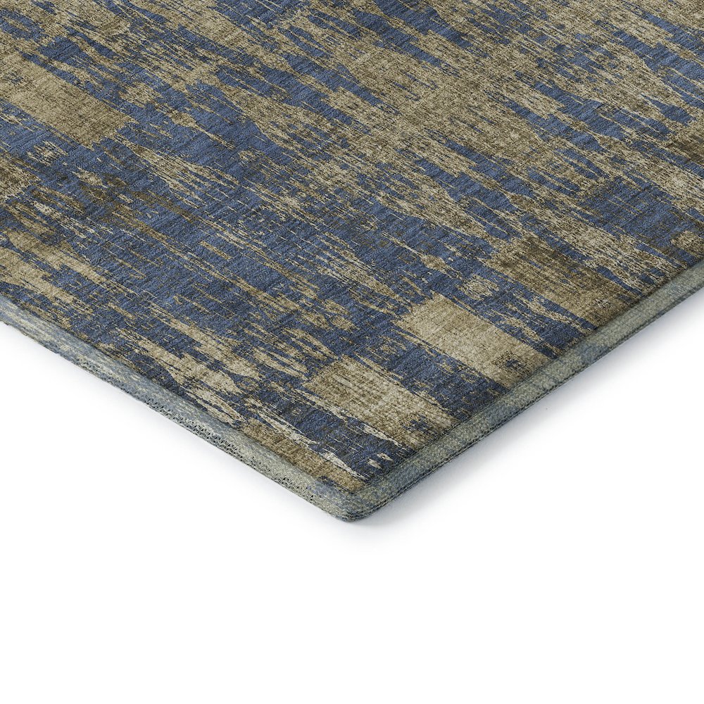 Premium Machine Washable Mayfield  Blue 2'3" x 7'6" Runner Rug. Picture 3