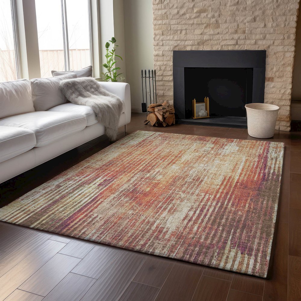 Premium Machine Washable Mayfield  Paprika 3' x 5' Rug. Picture 6