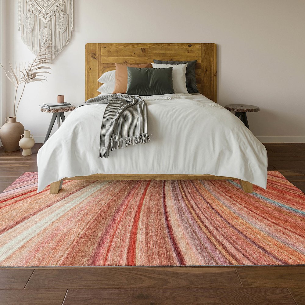 Premium Machine Washable Mayfield  Terracotta 3' x 5' Rug. Picture 6