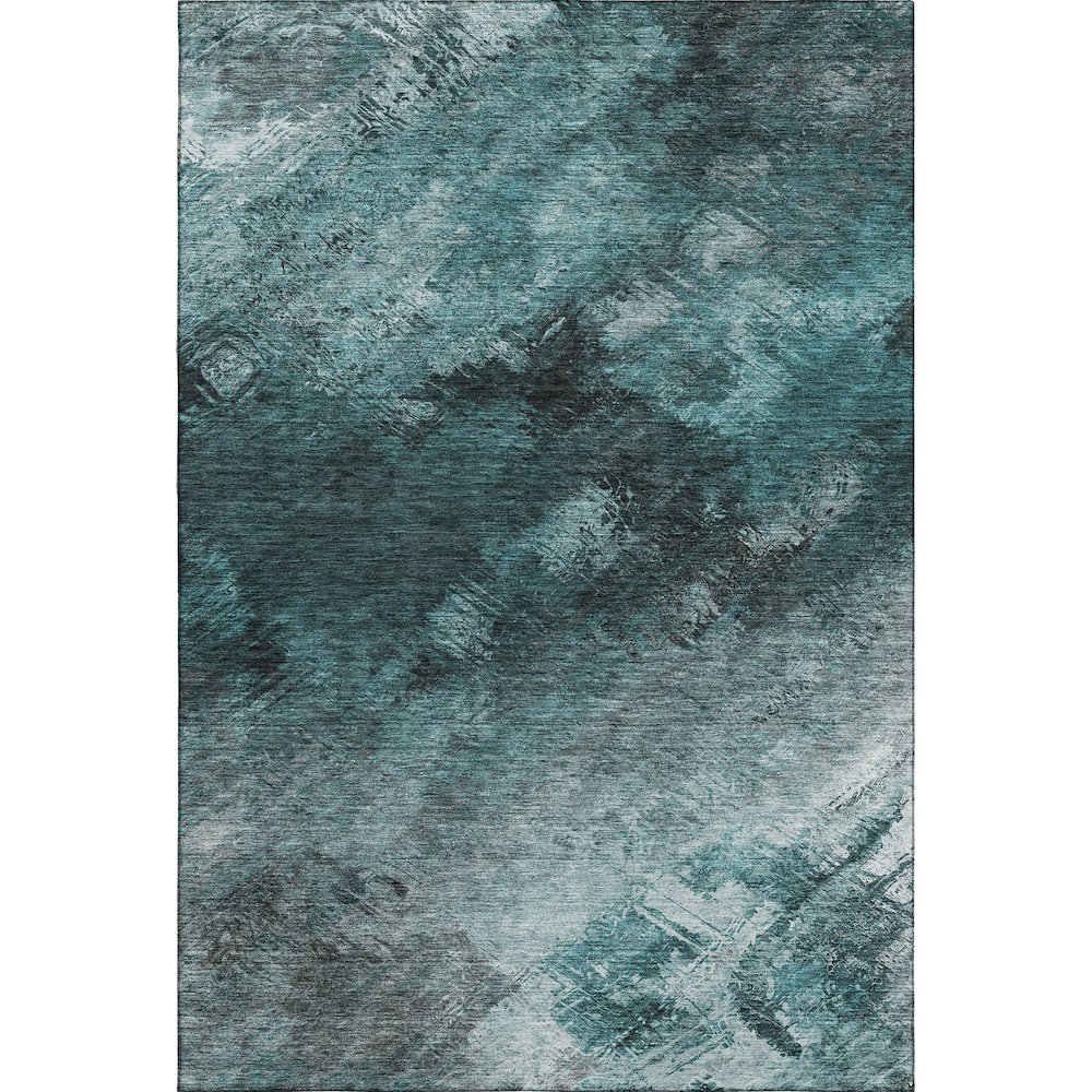 Premium Machine Washable Mayfield  Teal 3' x 5' Rug. Picture 1