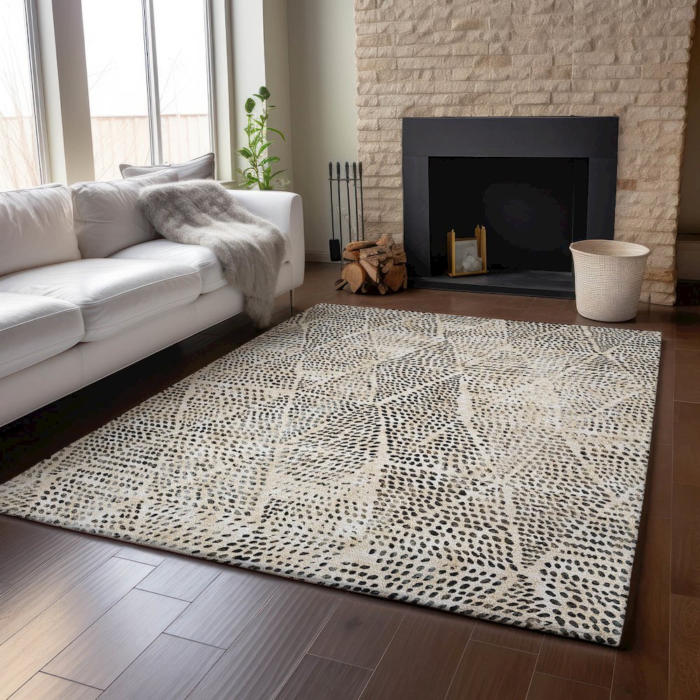 Premium Machine Washable Mayfield  Beige 3' x 5' Rug. Picture 6