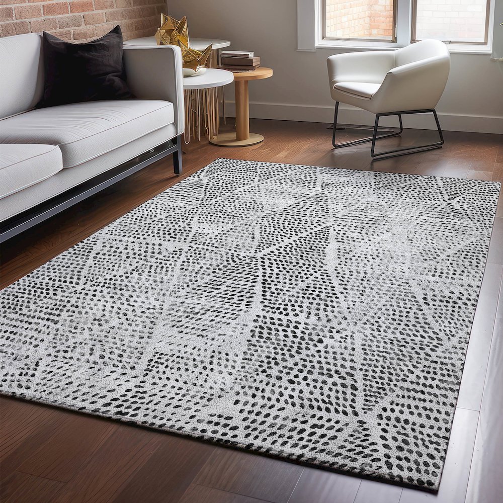 Premium Machine Washable Mayfield  Pewter 3' x 5' Rug. Picture 5