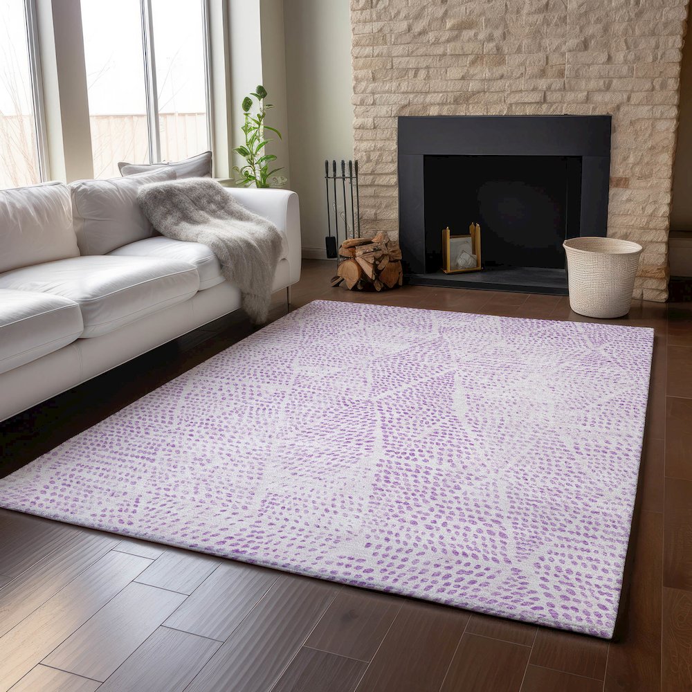 Premium Machine Washable Mayfield  Purple 3' x 5' Rug. Picture 6