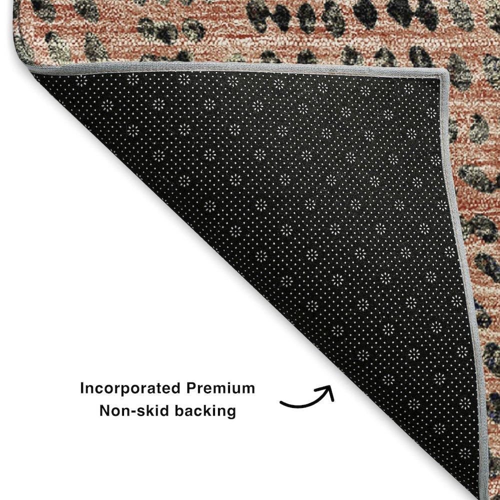 Premium Machine Washable Mayfield  Salmon 2'3" x 7'6" Runner Rug. Picture 2