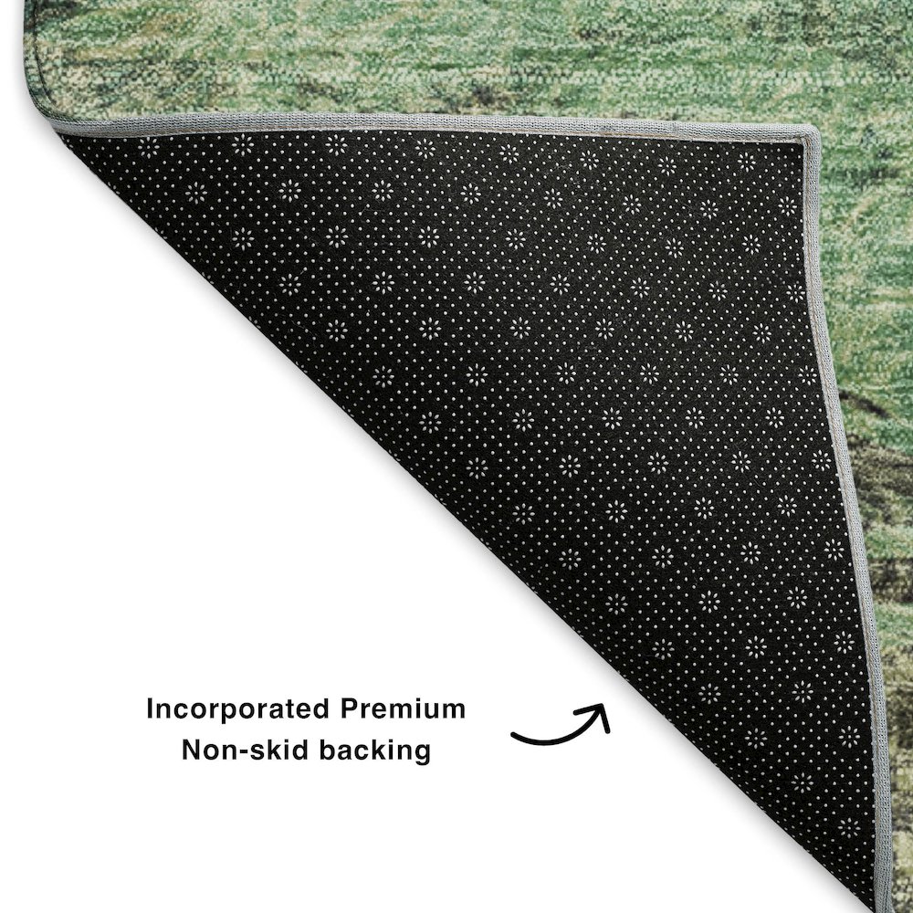 Premium Machine Washable Mayfield  Beige 2'3" x 7'6" Runner Rug. Picture 2