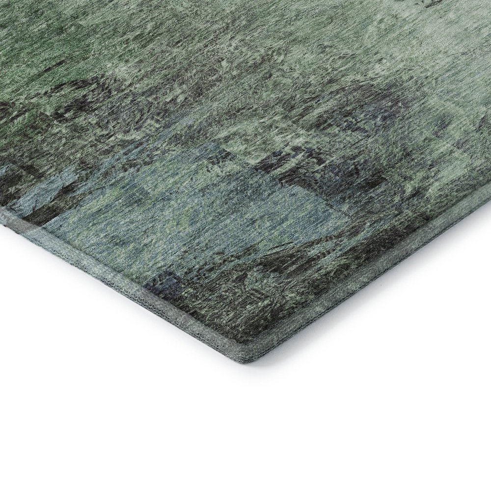 Premium Machine Washable Mayfield  Green 2'3" x 7'6" Runner Rug. Picture 3