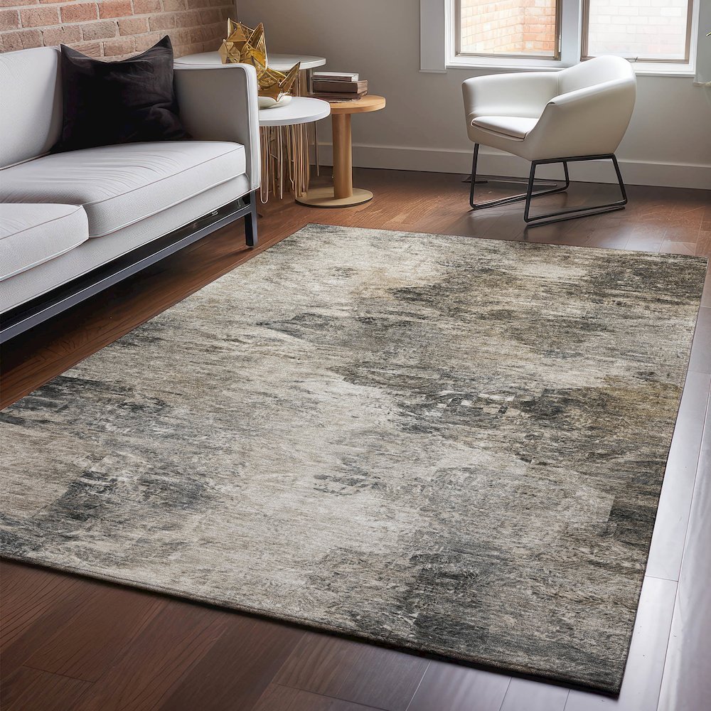 Premium Machine Washable Mayfield  Taupe 3' x 5' Rug. Picture 5