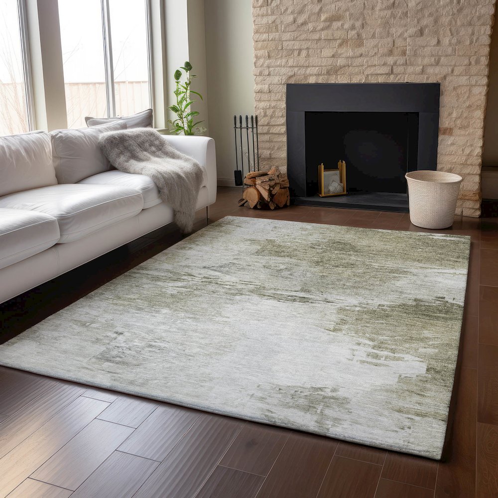 Premium Machine Washable Mayfield  Taupe 3' x 5' Rug. Picture 6