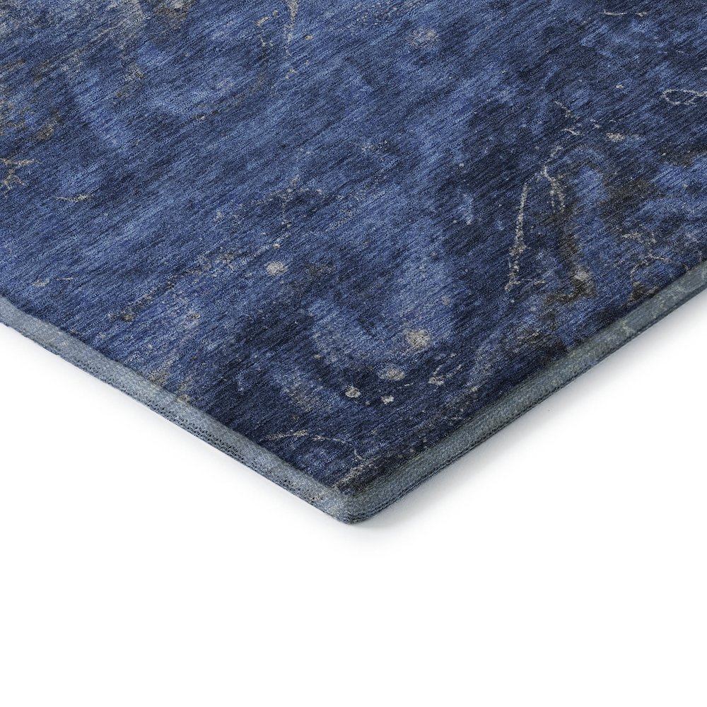 Premium Machine Washable Mayfield  Blue 2'3" x 7'6" Runner Rug. Picture 3