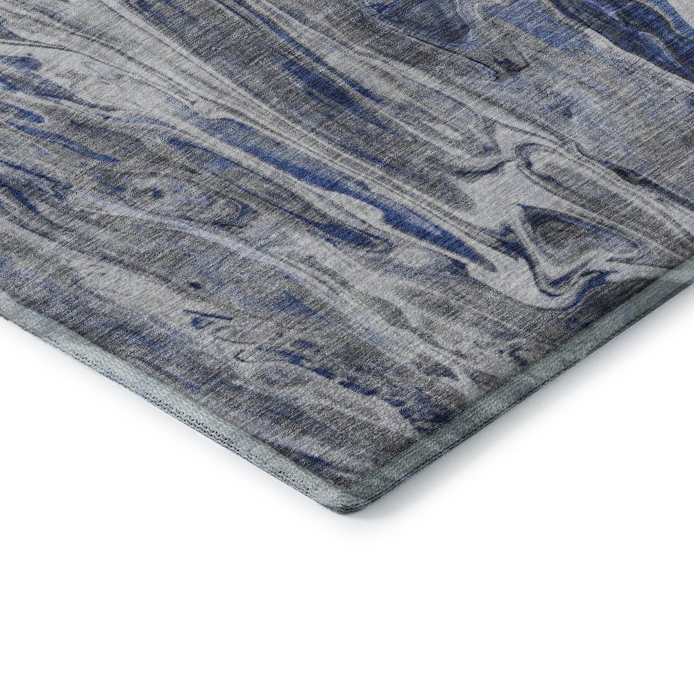 Premium Machine Washable Mayfield  Blue 2'3" x 7'6" Runner Rug. Picture 3