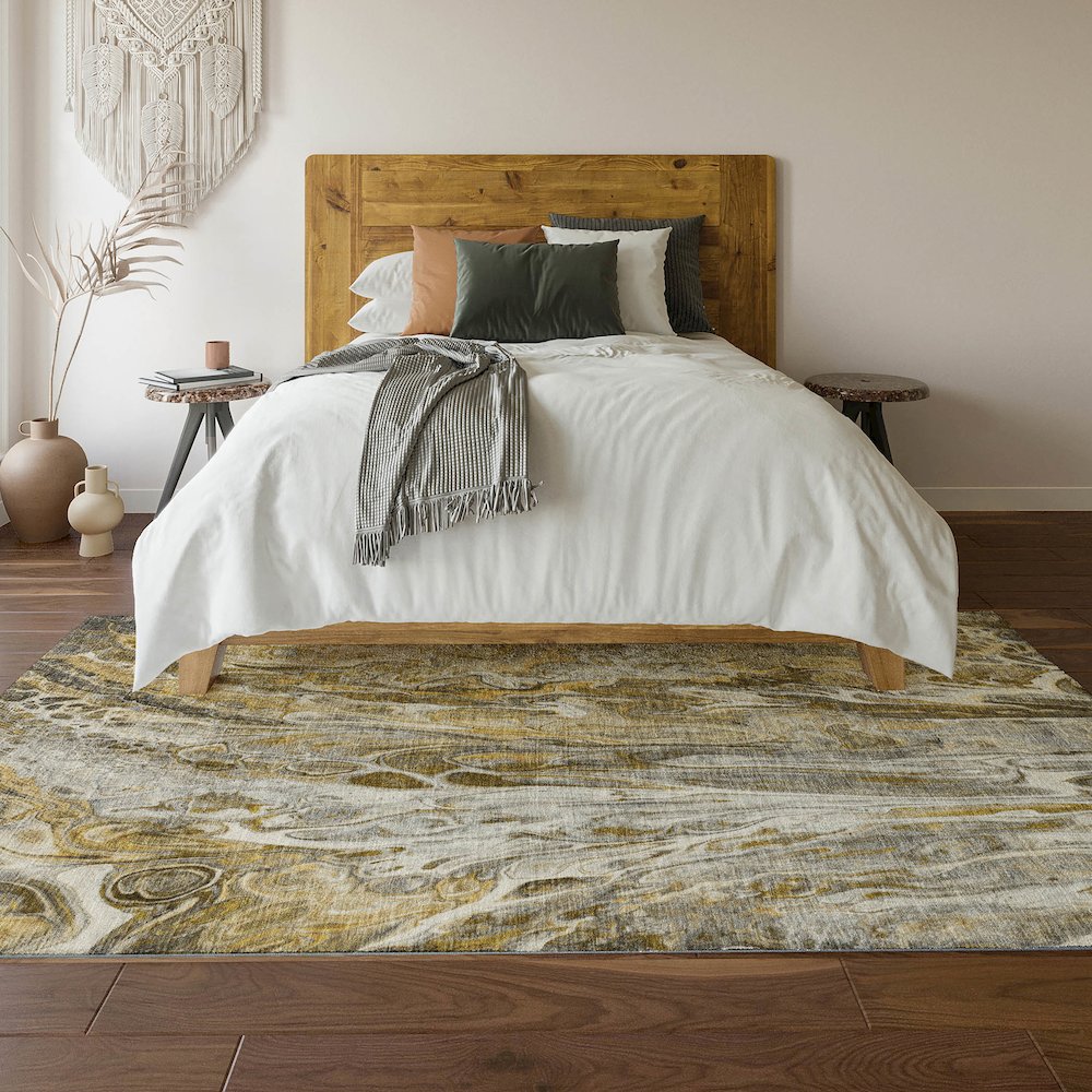 Premium Machine Washable Mayfield  Brown 3' x 5' Rug. Picture 6
