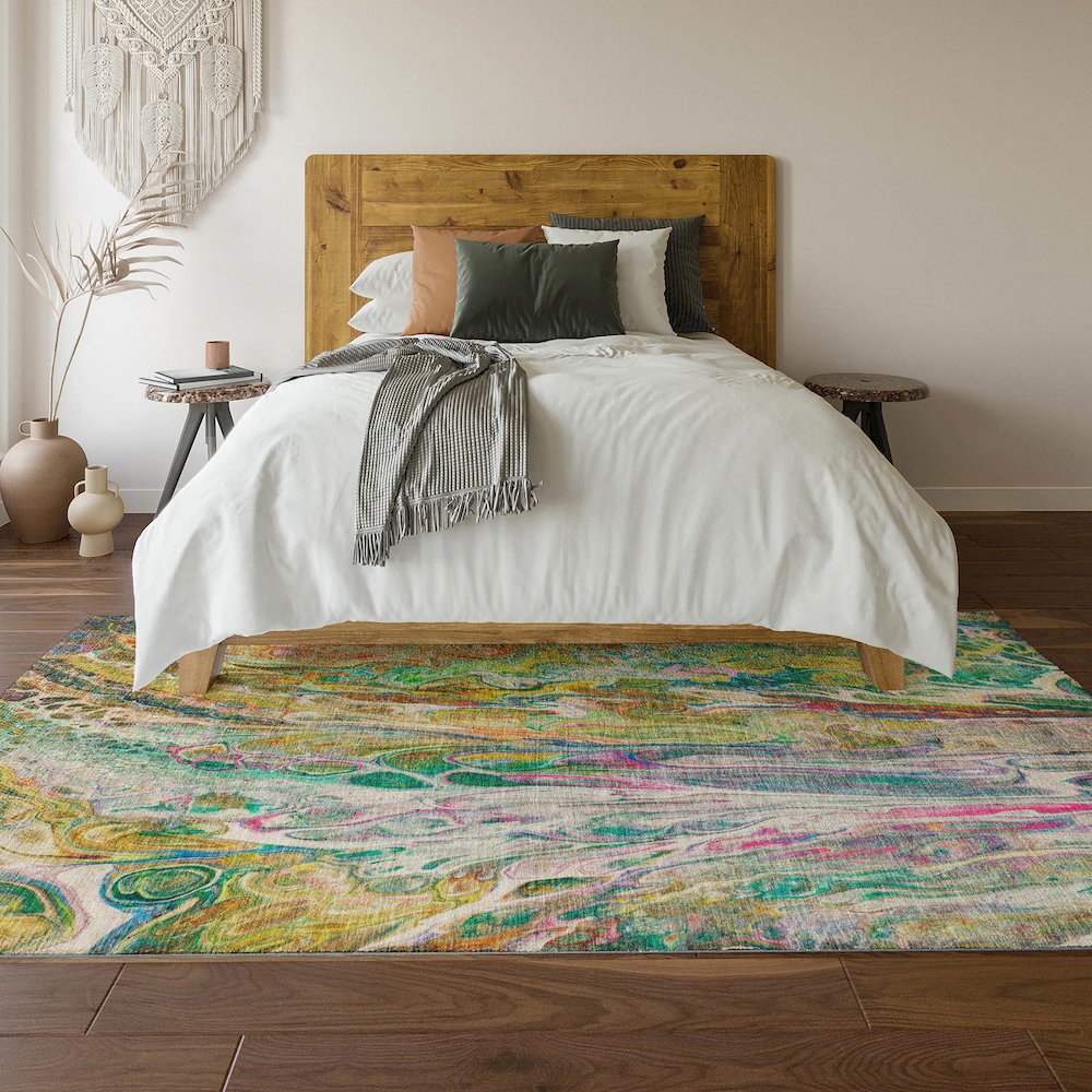 Premium Machine Washable Mayfield  Green 3' x 5' Rug. Picture 6