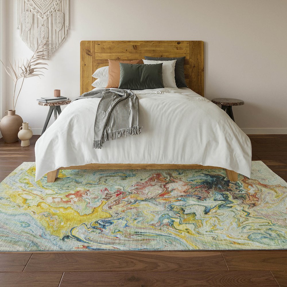 Premium Machine Washable Mayfield  Ivory 3' x 5' Rug. Picture 6