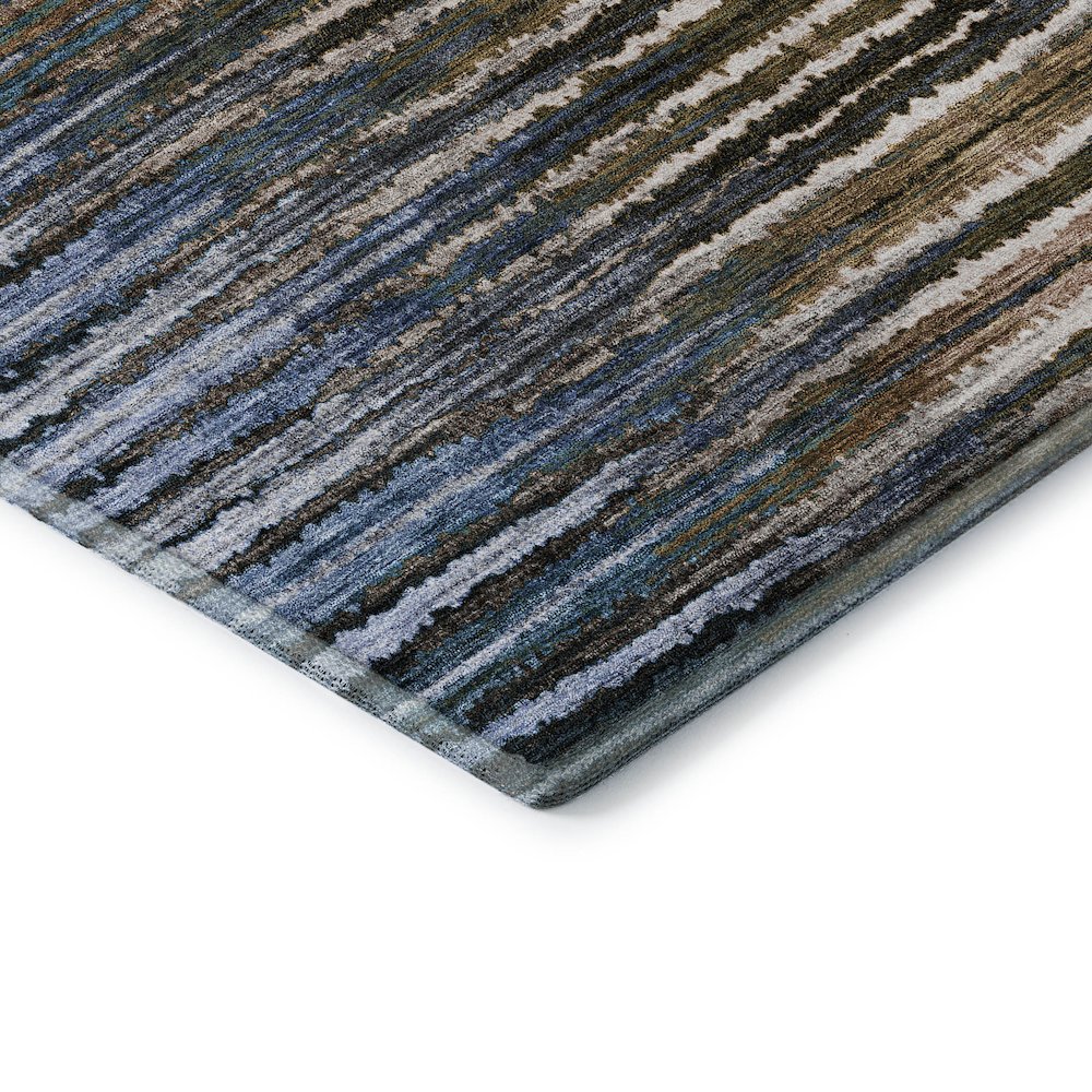 Premium Machine Washable Mayfield  Blue 2'3" x 7'6" Runner Rug. Picture 3