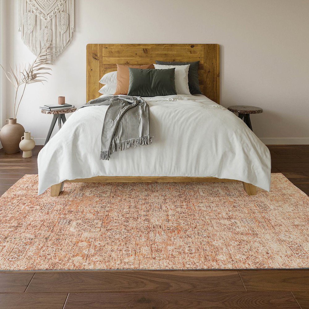 Premium Machine Washable Mayfield  Salmon 3' x 5' Rug. Picture 6