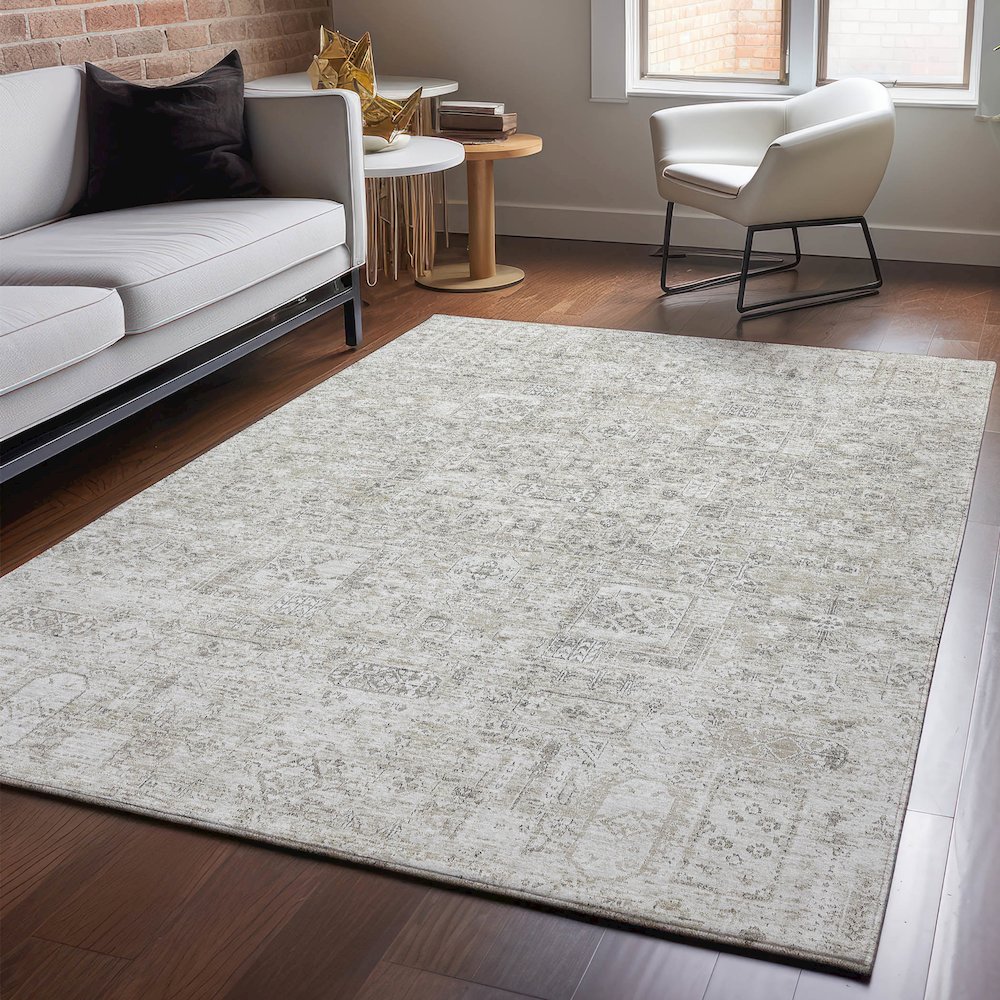 Premium Machine Washable Mayfield  Taupe 3' x 5' Rug. Picture 5