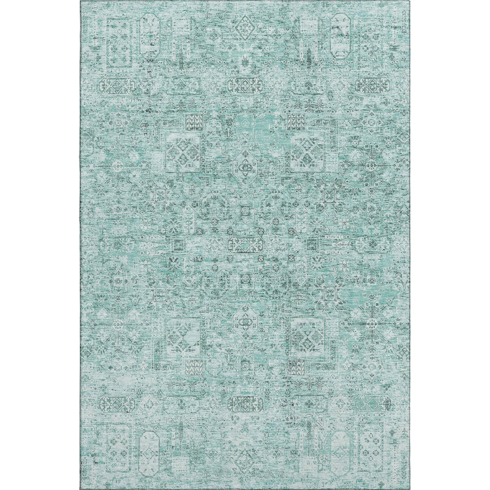 Premium Machine Washable Mayfield  Teal 3' x 5' Rug. Picture 1