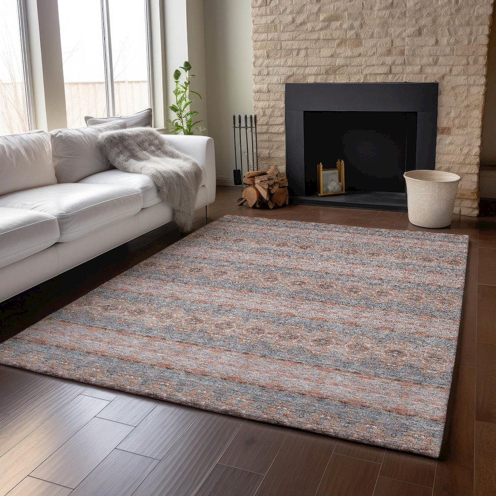 Premium Machine Washable Mayfield  Paprika 3' x 5' Rug. Picture 6