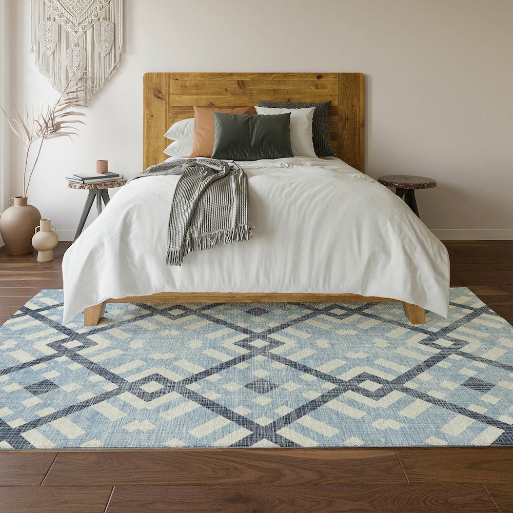 Premium Machine Washable Mayfield  Sky 3' x 5' Rug. Picture 6