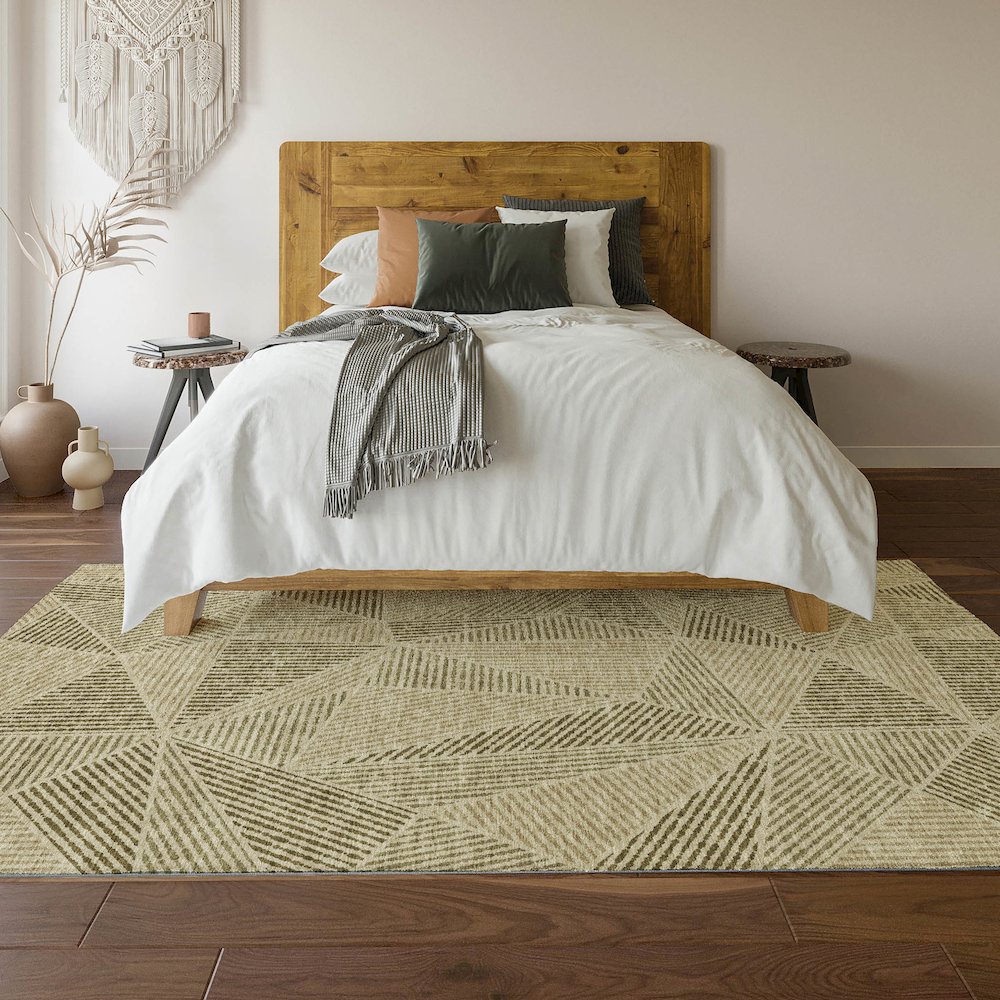 Premium Machine Washable Mayfield  Khaki 3' x 5' Rug. Picture 6