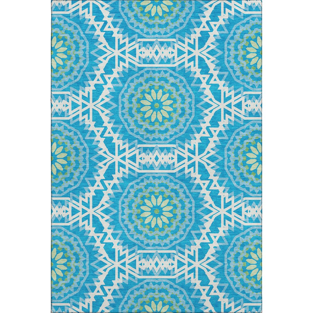 Premium Machine Washable Mayfield  Blue 3' x 5' Rug. Picture 1