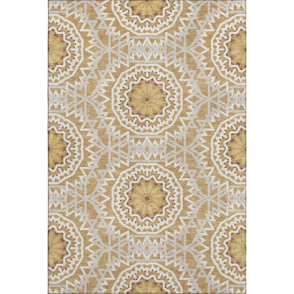 Premium Machine Washable Mayfield  Gold 3' x 5' Rug. Picture 1