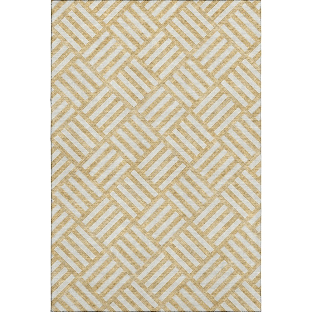Premium Machine Washable Mayfield  Gold 3' x 5' Rug. Picture 1