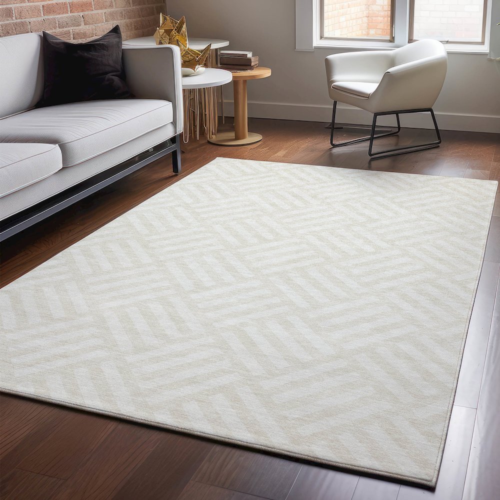 Premium Machine Washable Mayfield  Ivory 3' x 5' Rug. Picture 5