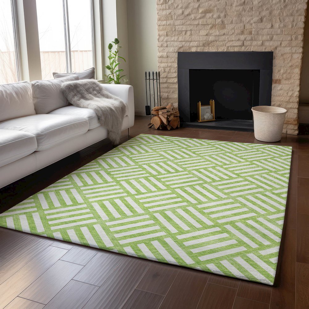 Premium Machine Washable Mayfield  Lime 3' x 5' Rug. Picture 6