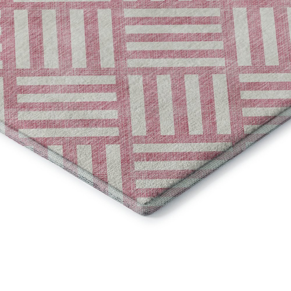 Premium Machine Washable Mayfield  Pink 2'3" x 7'6" Runner Rug. Picture 3