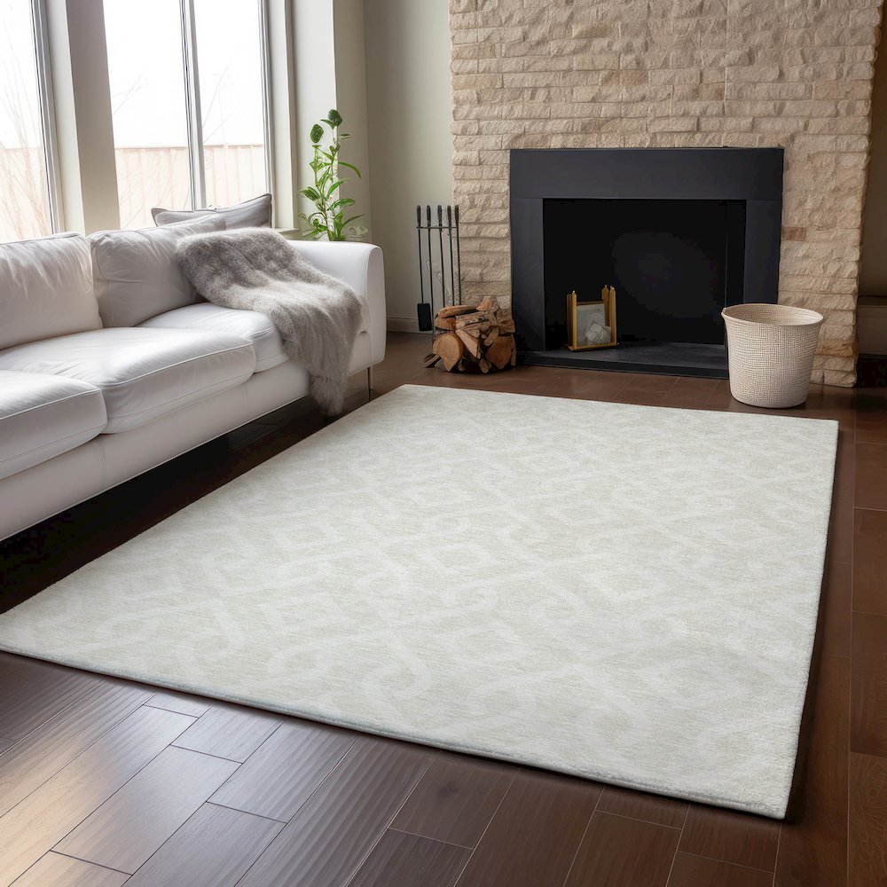 Premium Machine Washable Mayfield  Ivory 3' x 5' Rug. Picture 6