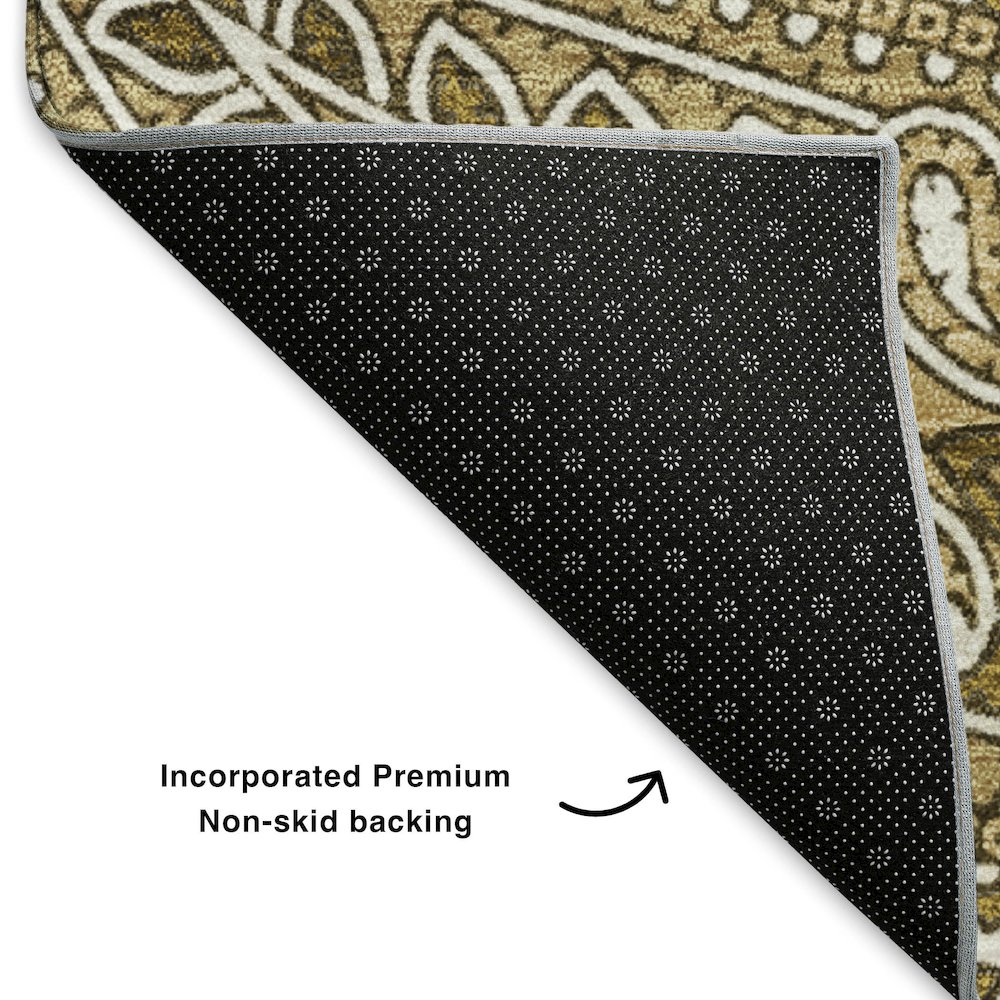Premium Machine Washable Mayfield  Brown 2'3" x 7'6" Runner Rug. Picture 2