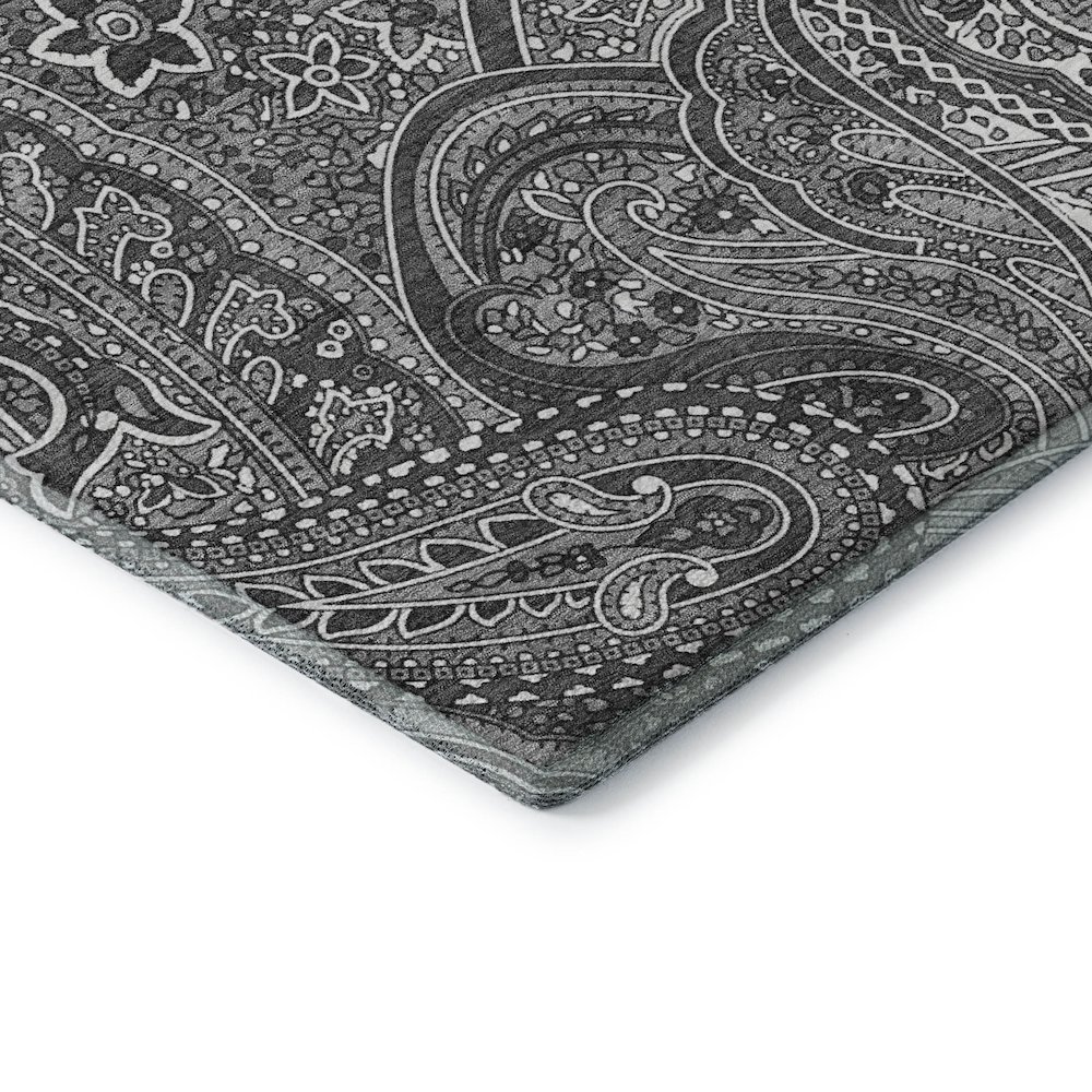 Premium Machine Washable Mayfield  Gray 2'3" x 7'6" Runner Rug. Picture 3